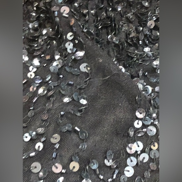 Adrianna Papell Black Sequin Tank Dress Short Sz 14 - Picture 3 of 9